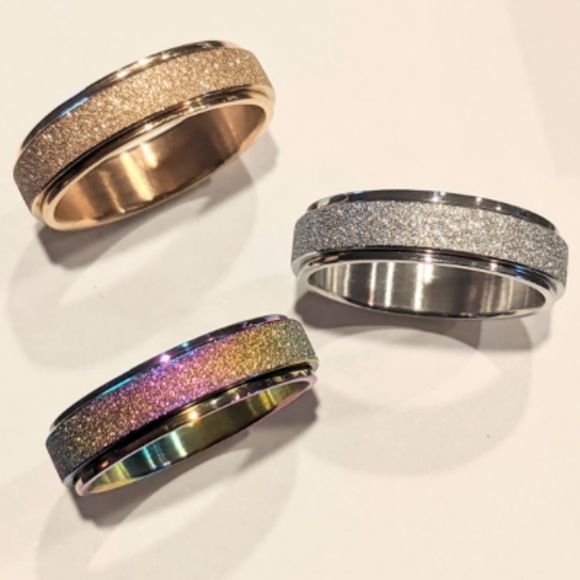 Glitter Spinner Rings For Anxiety & Stress Relief - Picture 1 of 5